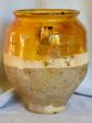 Antique French confit pot with ocher glaze 10¼  Fashion