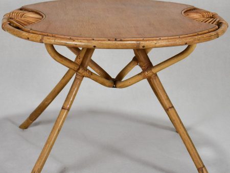 Janine Abraham 1960 s coffee table with wicker detail and bamboo legs 26¾  For Cheap