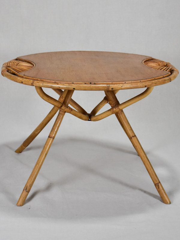 Janine Abraham 1960 s coffee table with wicker detail and bamboo legs 26¾  For Cheap