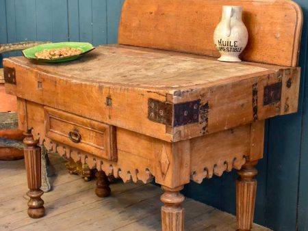 Large antique French butcher s block Fashion