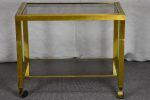 Mid century side table on wheels - glass and brass Cheap