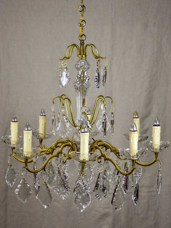 Antique French crystal chandelier - 8 lights Sale