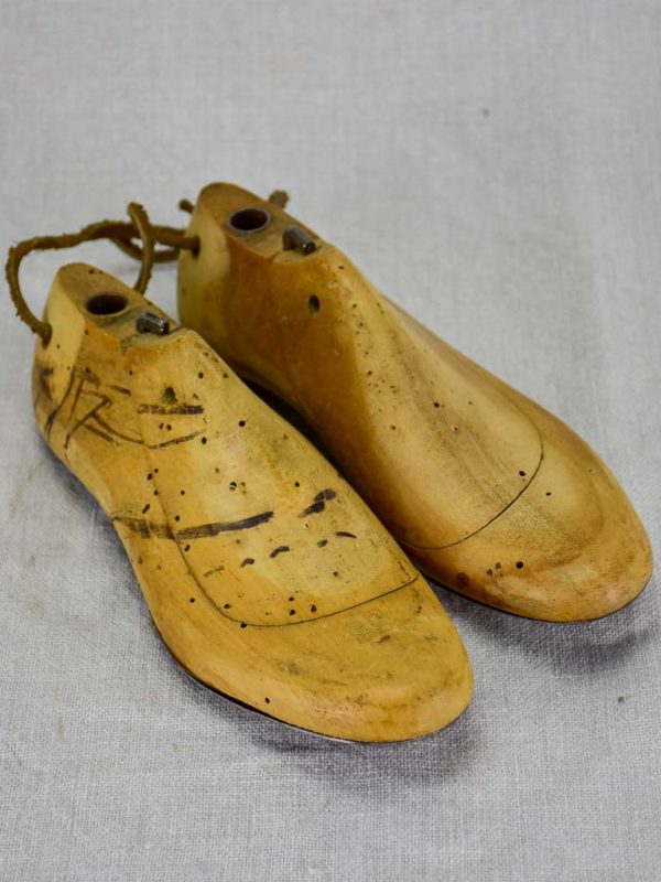 Pair of 1950 s French wooden shoestays on Sale