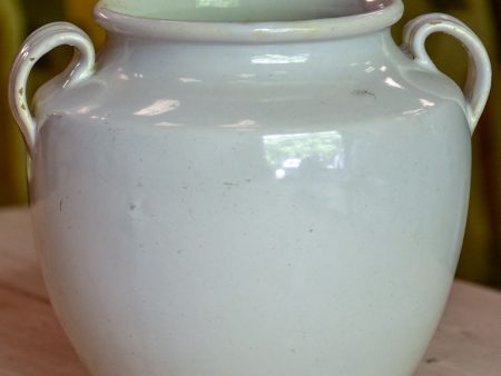 Small antique French preserving pot with white glaze 6¾  Online Sale