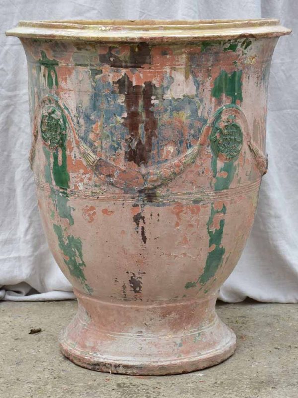 Very large antique terracotta Anduze urn - flame glaze 33½  Sale