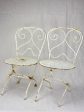 Pair of early 20th Century French children s folding garden chairs - white Cheap