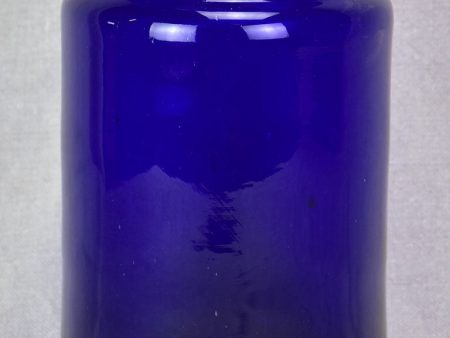 Antique French cobalt blue glass apothecary jar For Sale