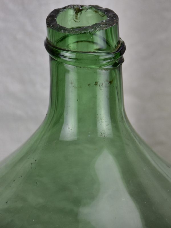 Large antique French demijohn - green Hot on Sale