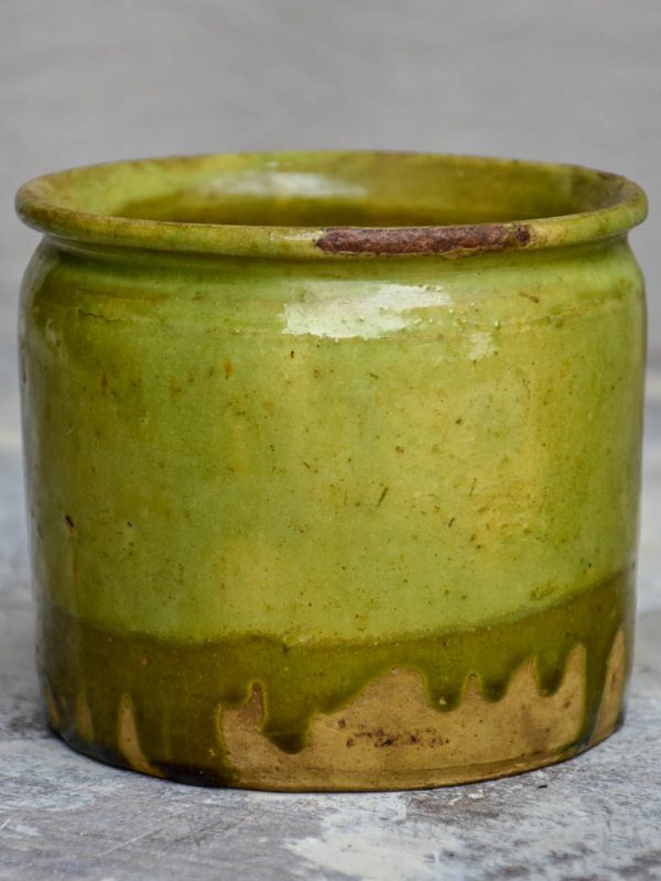 Antique French pot with light green glaze Online Sale