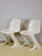 Set of six red and white vintage dining chairs - 1970 s For Cheap