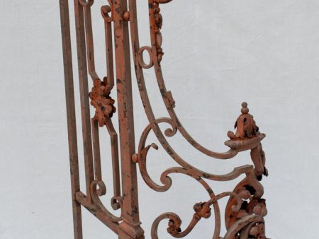 Rare 18th century French balustrade - wrought iron with red patina Online now