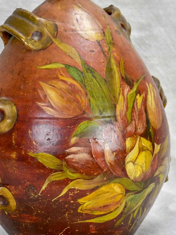 Napoleon III conscience jug with hand painted tulips For Cheap