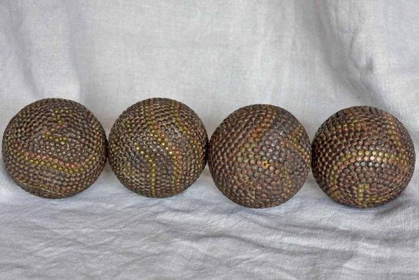 Four antique French petanque balls Hot on Sale