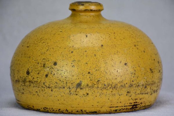 19th Century French ceramic hot water bottle with yellow glaze 7  Online Hot Sale