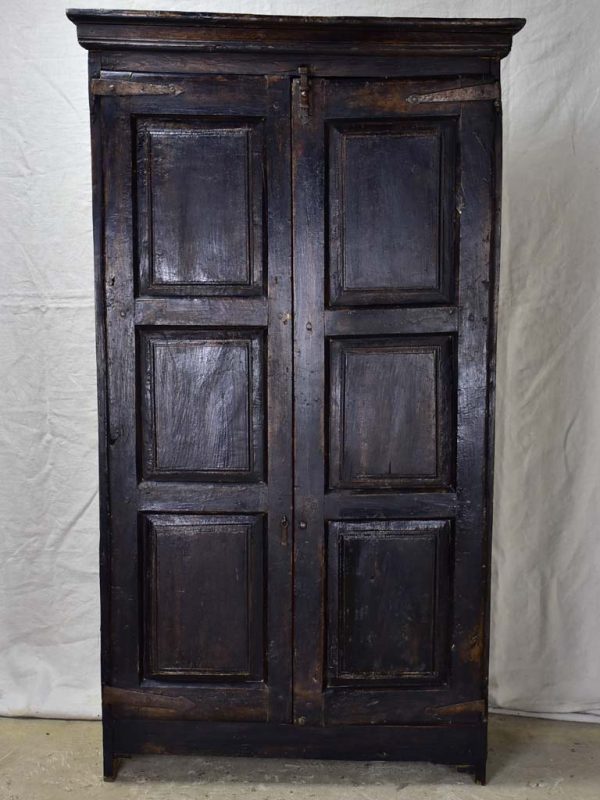 Petite 17th Century Spanish armoire with black patina 38¼  Discount