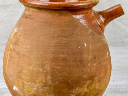 Antique French water pot with some brown glaze For Cheap