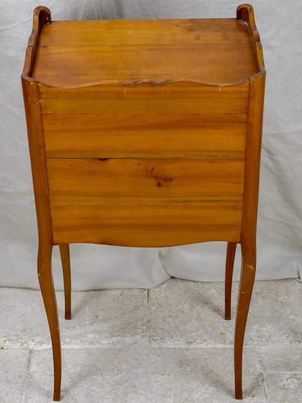 Mid century French nightstand in cherry wood with concertina door Cheap