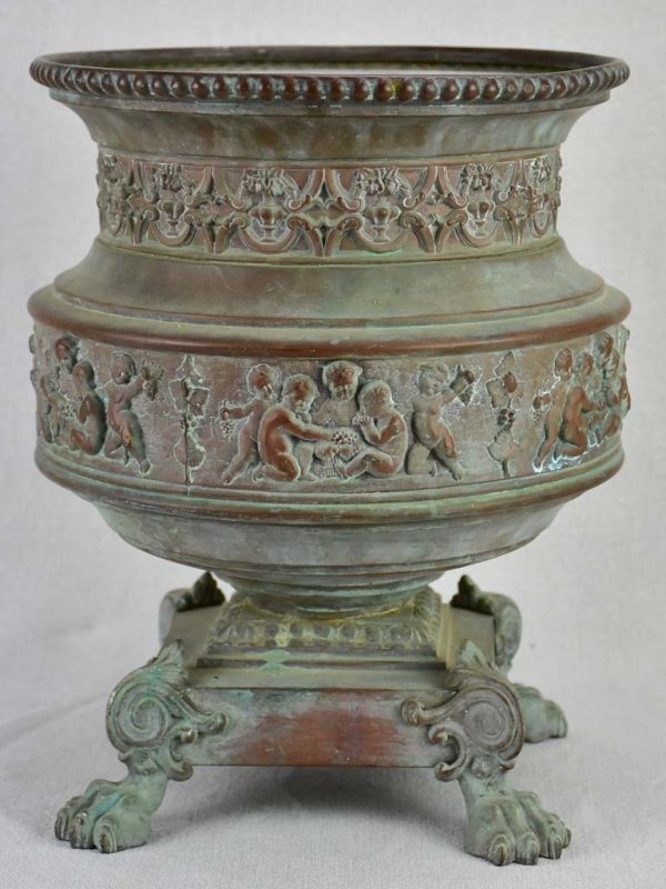 19th-century French tole cachepot with lions feet - Toneline Paris 13½  Cheap