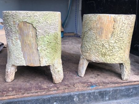 Pair of Faux Bois planters Cheap