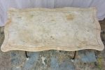 Antique French rectangular garden table with pretty feet and curved marble top 44  x 22½  For Discount