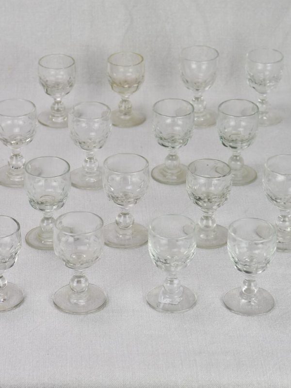 Lot of 16 blown glass digestif glasses from the early 20th century Cheap