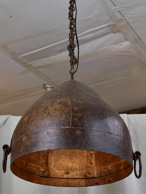 Antique Indonesian drum light fitting For Sale