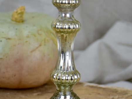 Antique French mercury glass candlestick For Sale