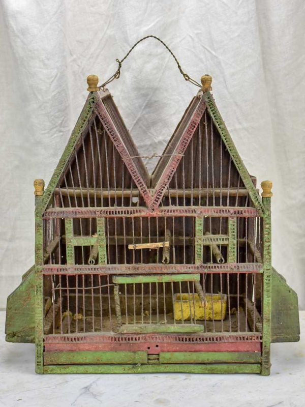 Antique French birdcage with double-pitched roof Supply