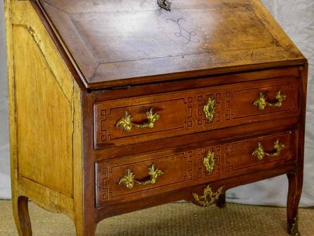 18th Century French secretaire with marquetry and two drawers For Sale