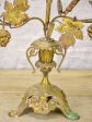 19th Century French church candelabra with flowers, foliage and wheat - bronze, brass and opaline glass 29¼  Online