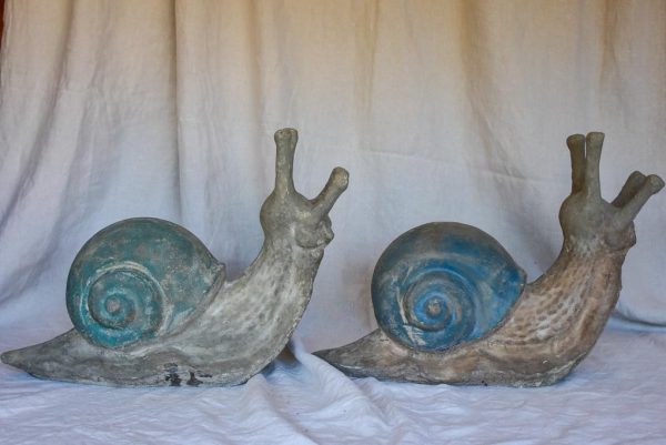 Pair of large French garden snails - 1950 s Online