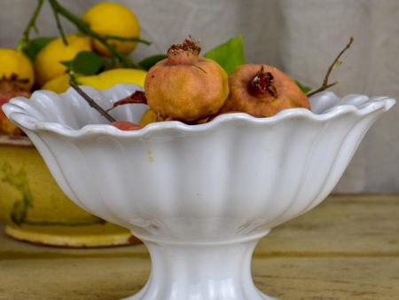 19th Century French fruit bowl on pedestal - Sarreguemine For Sale