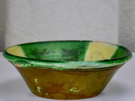 Antique Spanish bowl - green and yellow Supply