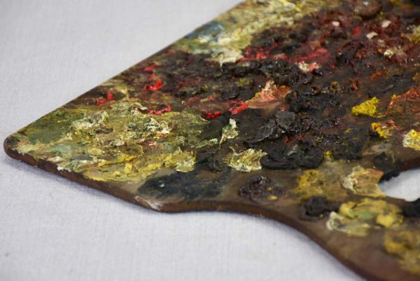 Large vintage French artist s paint palette with brown tones 11  x 16¼  on Sale