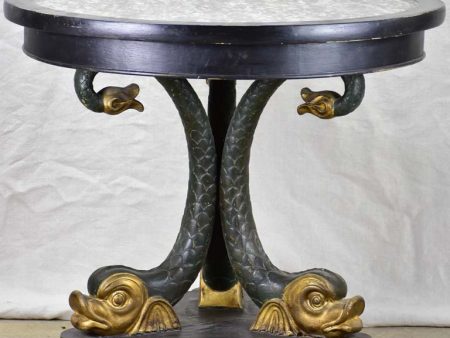 Restoration period round center table with dolphin base 32  on Sale