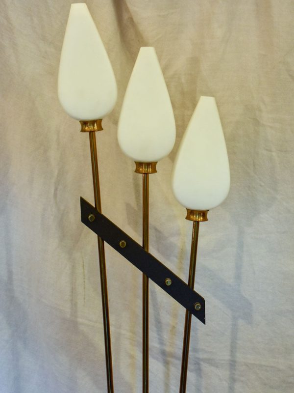 Mid century floor lamp with three opaque lights 65  Online