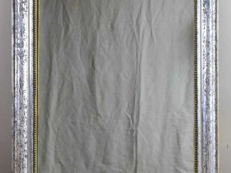 19th Century Louis Philippe mirror with timeworn silver   gold frame 25½  x 35¾  Cheap