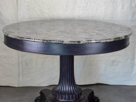 Napoleon III black marble top entry table with claw feet Sale