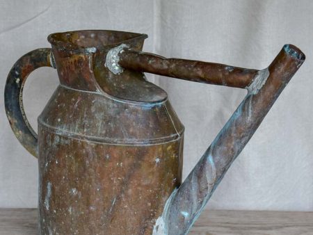 Antique French copper watering can with brace For Discount