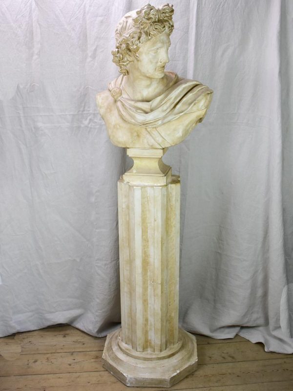 Large early 20th Century French plaster sculpture on a pedestal Online Hot Sale