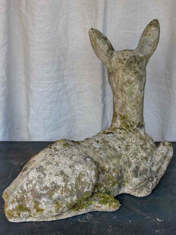 Mid-century garden sculpture of a deer For Sale