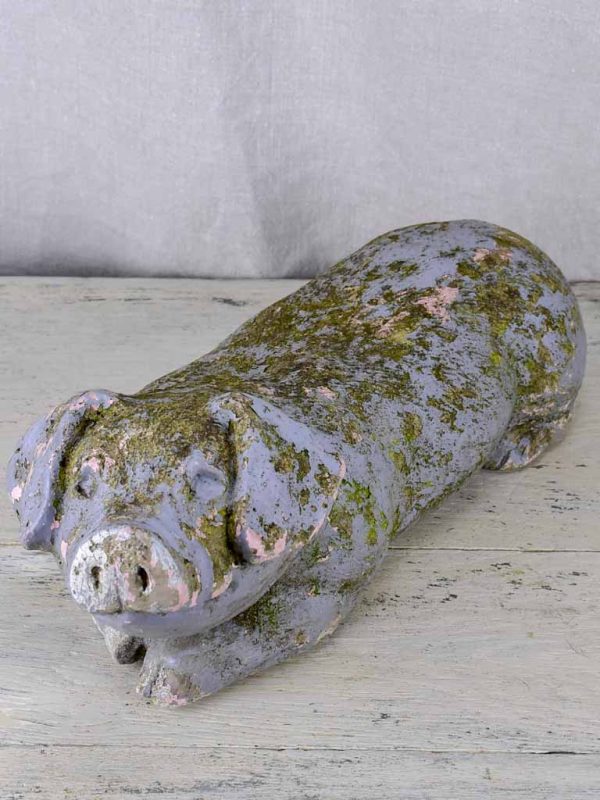 Antique French statue of a resting pig Fashion