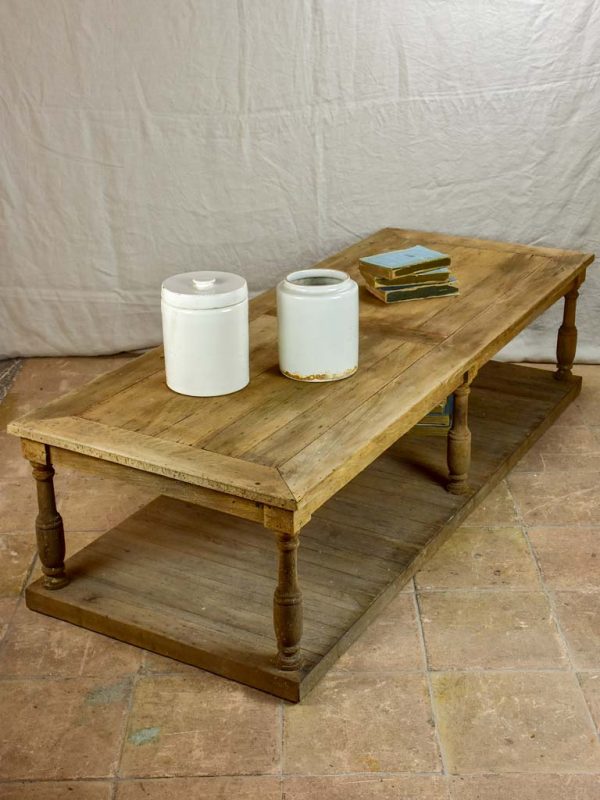 Rustic French coffee table - display table from a boutique 70¾  x 27½  TWO AVAILABLE For Sale