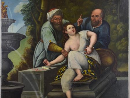 Antique Italian painting - interpretation of Susanna and the elders - Artemisia Gentileschi For Sale