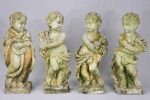 Collection of four vintage cherubs representing the four seasons - weathered patina 19¼  Discount