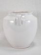 Antique French egg pot with white glaze & two handles - Martres Tolosane 9¾  Fashion