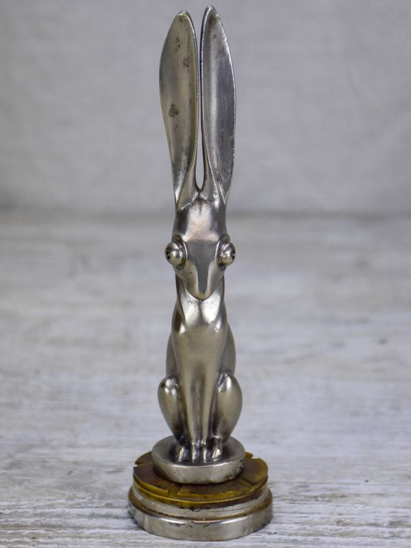 Nickle bronze hare car mascot - 1930 s For Sale