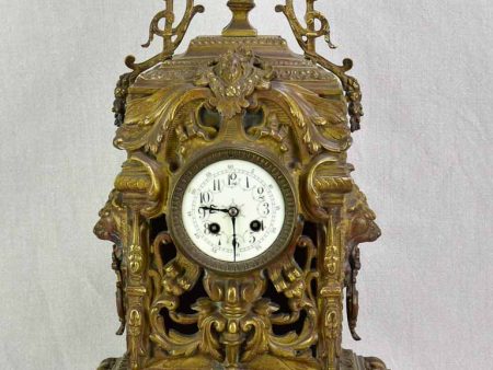 Napoleon III bronze mantle clock 22½  Sale