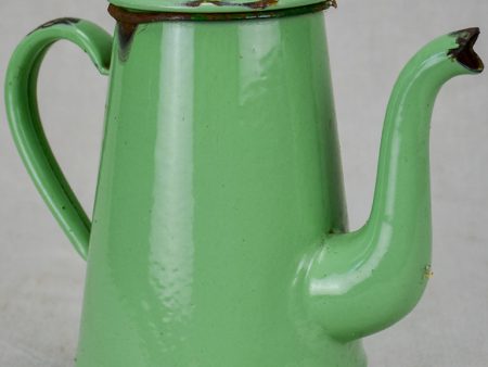 1950 s enamel coffee pot - pea green 8¼  Fashion