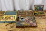 Collection of three antique French paint boxes Hot on Sale